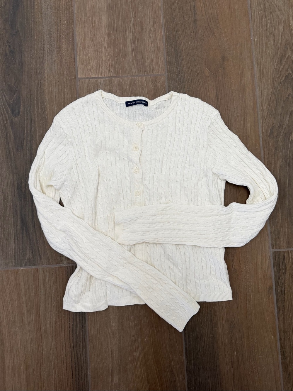 white Brandy Melville cable knit cardigan